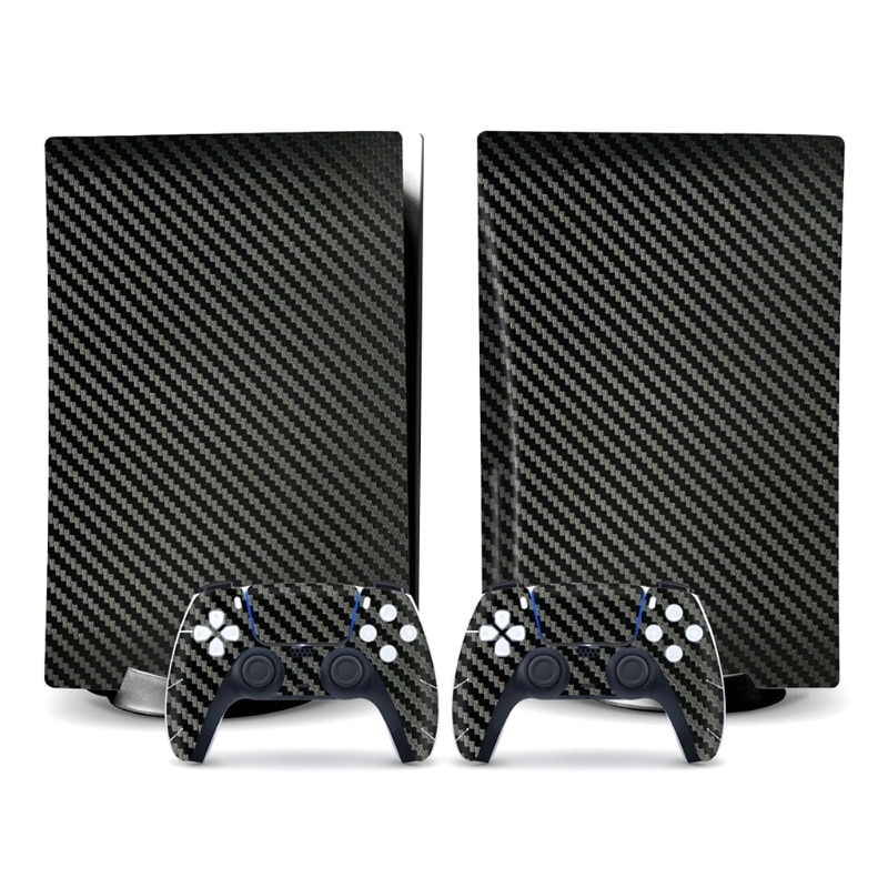 Carbon Fibre Stickers Decals For PS5 Console And Game Controller For -Sony -Playstation 5 CD-ROM Version - Image 3