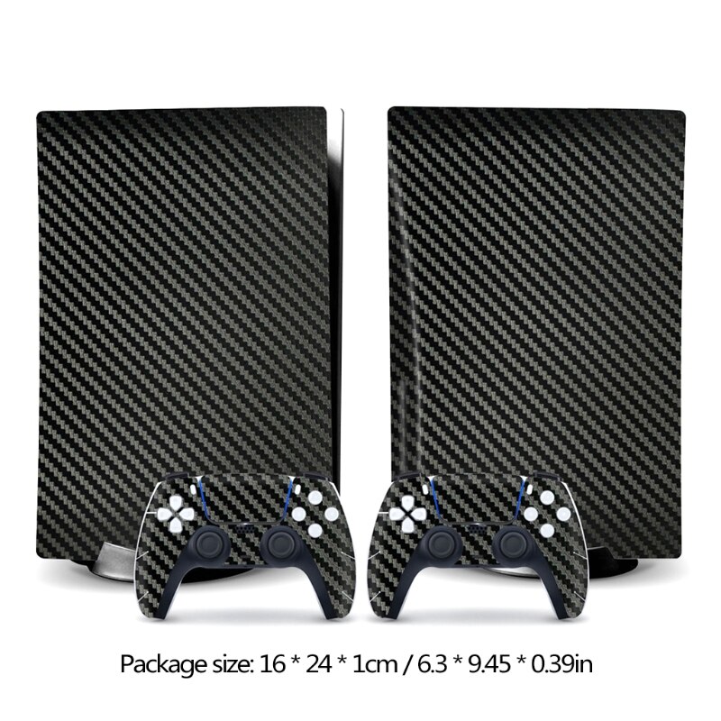 Carbon Fibre Stickers Decals For PS5 Console And Game Controller For -Sony -Playstation 5 CD-ROM Version - Image 6