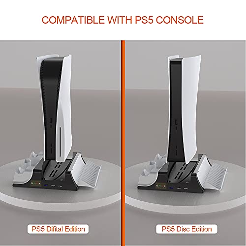 PS5 Vertical Stand with Cooling Fan and Dual Controller Charger Station for Playstation 5 - Image 5