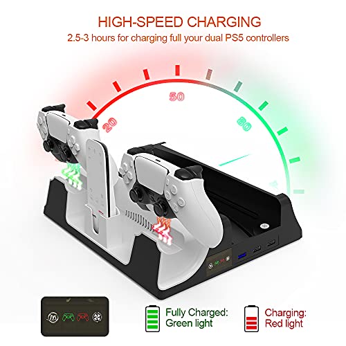 PS5 Vertical Stand with Cooling Fan and Dual Controller Charger Station for Playstation 5 - Image 2