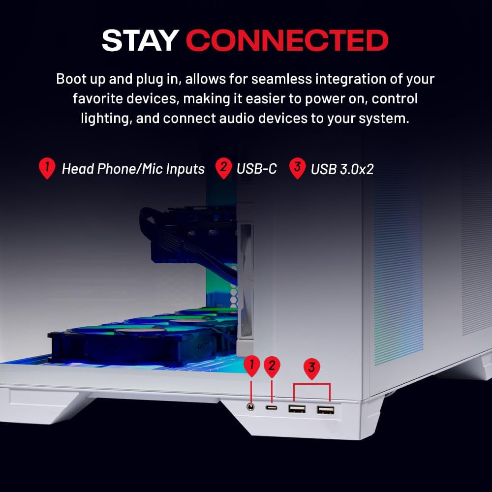 Skytech Gaming O11 Vision Gaming PC, AMD Ryzen 7 9850X3D 4.7GHz, NVIDIA RTX 5070 Ti 16GB VRAM, 2TB Gen4 NVMe SSD, 32GB DDR5 RAM 5600, 850W Gold ATX 3 PSU, 360 ARGB AIO, Wi-Fi 5, Windows 11, Desktop - Image 9