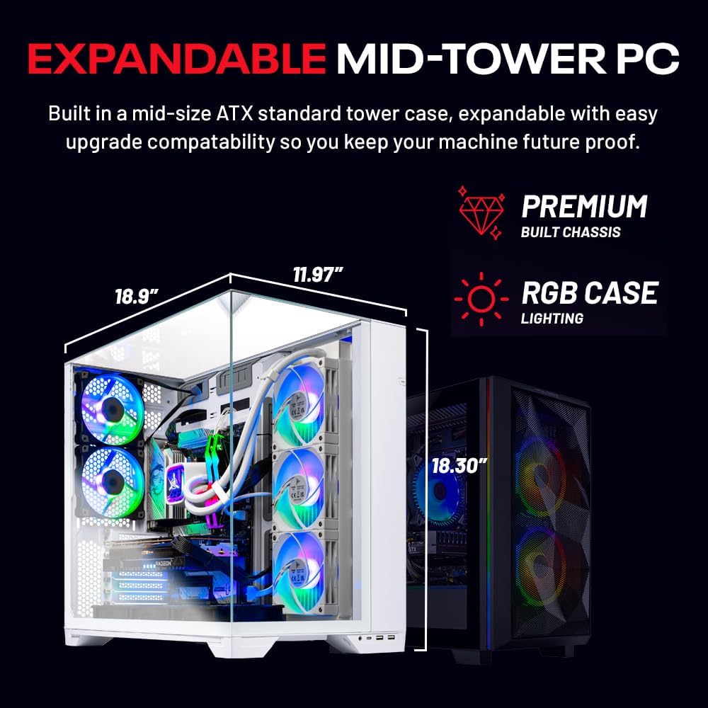 Skytech Gaming O11 Vision Gaming PC, AMD Ryzen 7 9850X3D 4.7GHz, NVIDIA RTX 5070 Ti 16GB VRAM, 2TB Gen4 NVMe SSD, 32GB DDR5 RAM 5600, 850W Gold ATX 3 PSU, 360 ARGB AIO, Wi-Fi 5, Windows 11, Desktop - Image 10