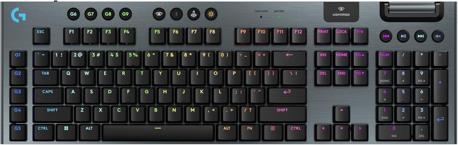Logitech G915 X Lightspeed Wireless Gaming Keyboard (Clicky) - Black