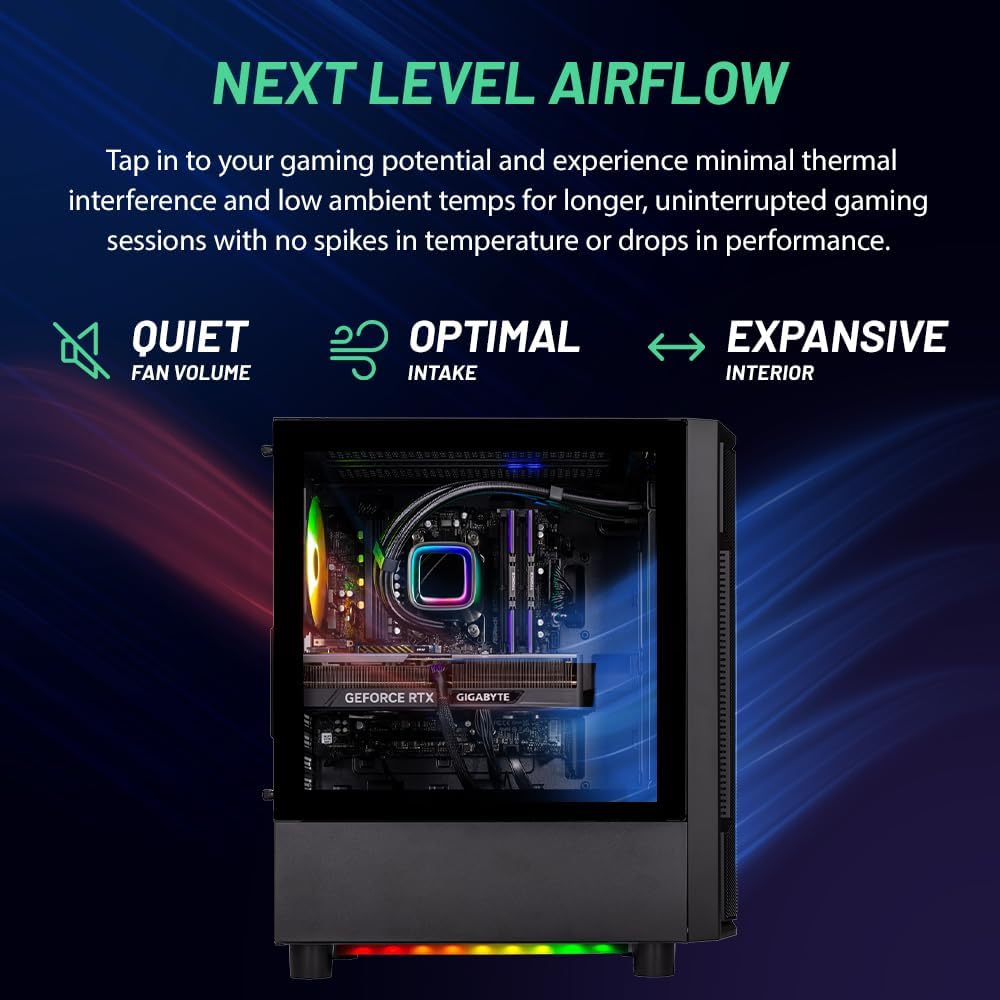 Skytech Gaming Shadow Gaming PC Desktop – Intel Core i7 13700F 2.1 GHz, NVIDIA RTX 4060, 1TB NVME SSD, 16GB DDR4 RAM 3200, 600W Gold PSU, 360mm AIO, 11AC Wi-Fi, Windows 11 Home 64-bit,Black - Image 7