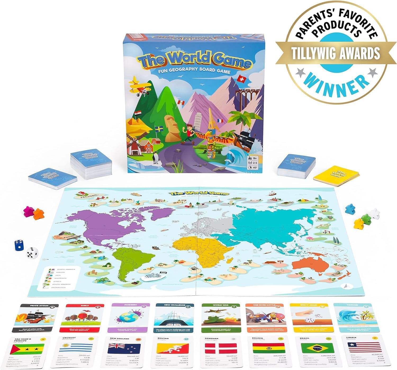 The World Game - Fun Geography Board Game - Educational Game for Kids & Adults - Cool Learning Gift Idea for Teenage Boys & Girls, 2-5 Players - Image 3