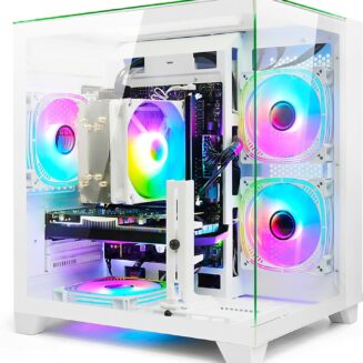 LXZ Gaming PC Desktop Core I7-14700KF, RTX 4070 12G, 32G DDR5 RAM, 1TB NVME SSD, WiFi 6 Prebuilt Tower Computer for Home and Office (White)