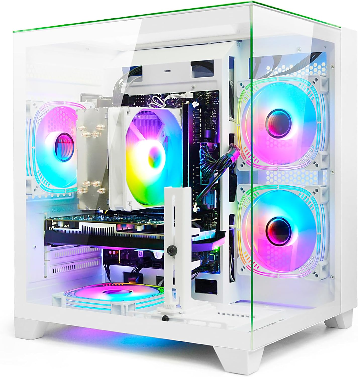 LXZ Gaming PC Desktop Core I7-14700KF, RTX 4070 12G, 32G DDR5 RAM, 1TB NVME SSD, WiFi 6 Prebuilt Tower Computer for Home and Office (White)