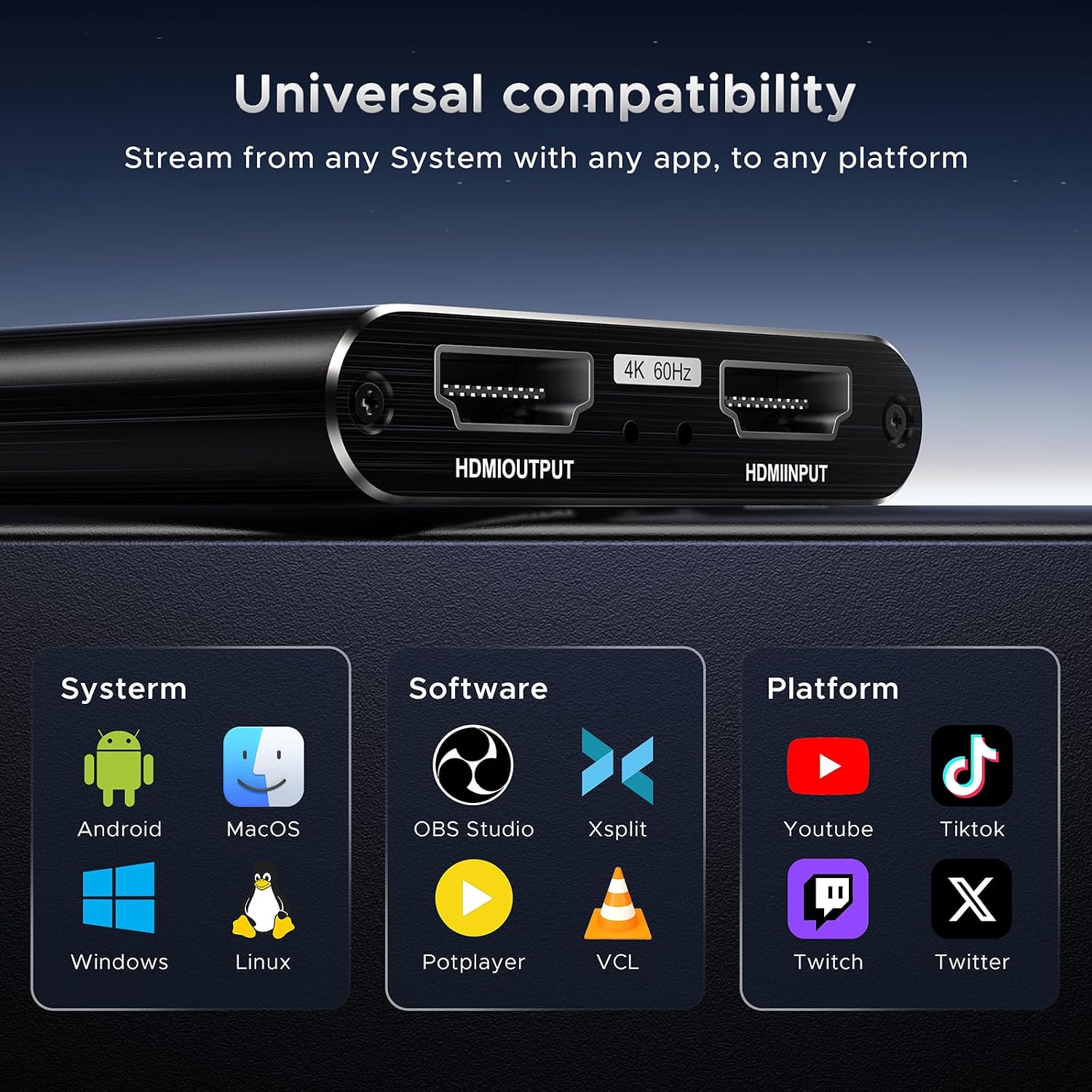 XIIXMASK USB 3.0 HDMI Capture Card, 1080P 60FPS Capture, 4K Pass-Through - Image 7