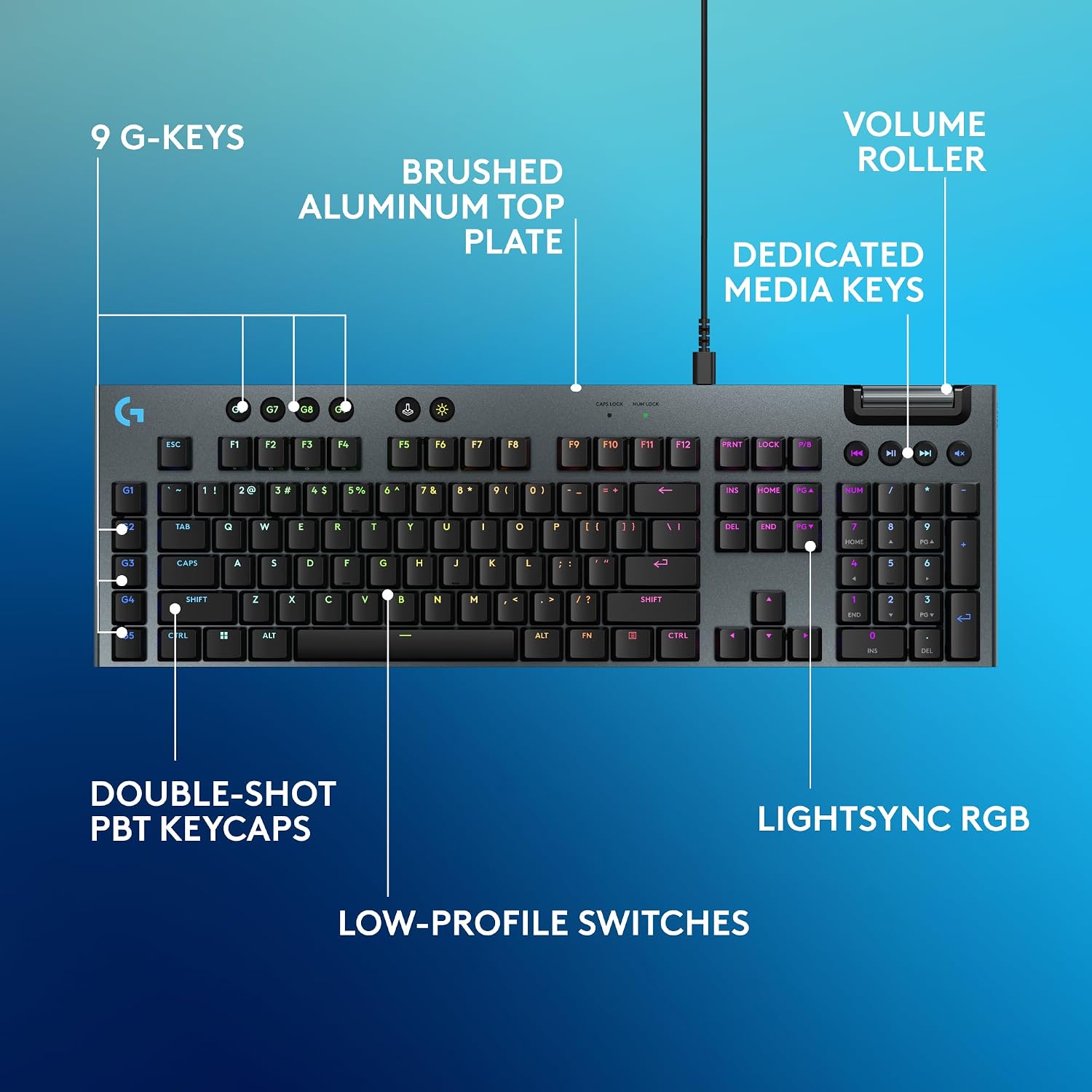 Logitech G915 X Wired Gaming Keyboard (Linear)- Black - Image 8