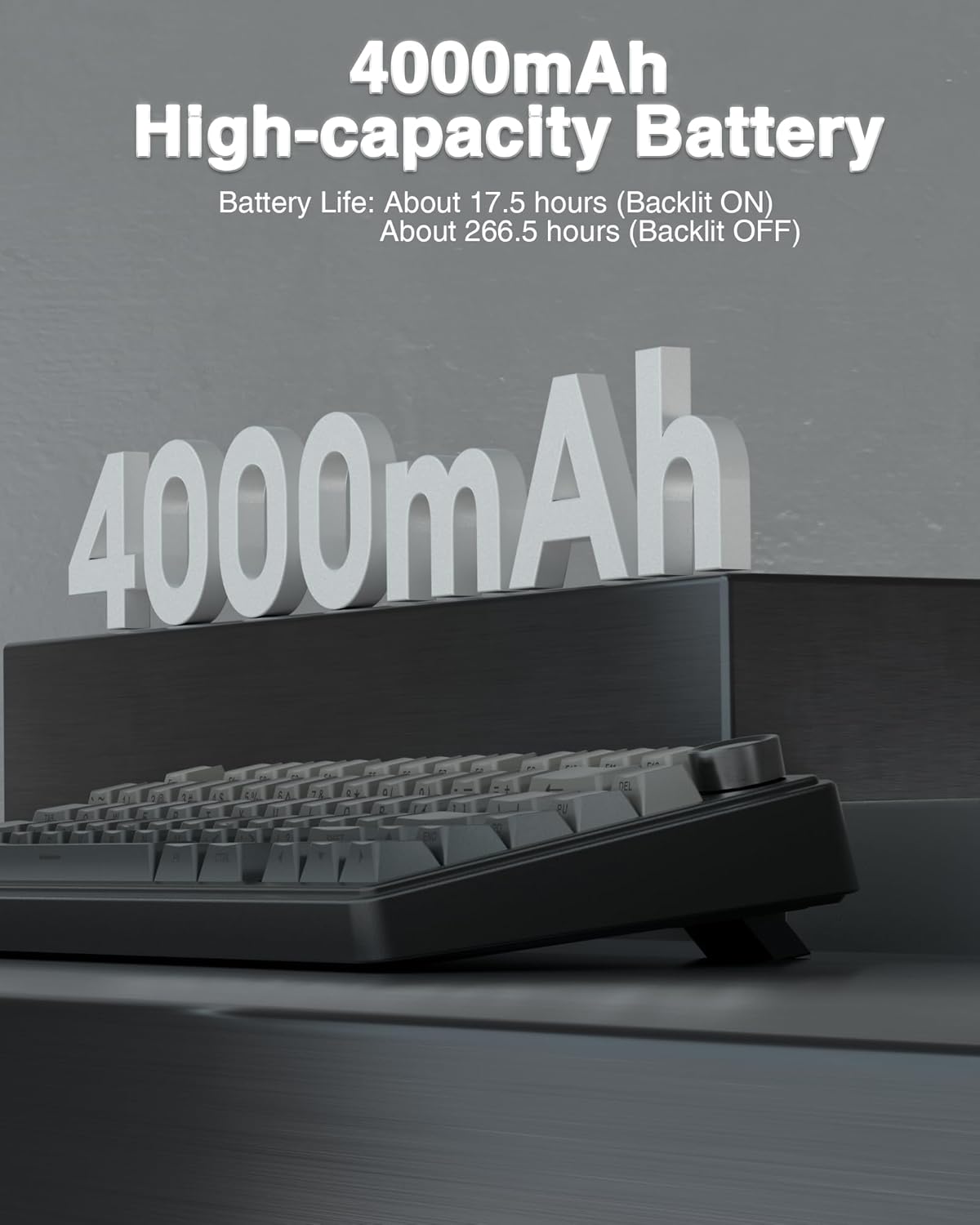 AULA F75 Pro Wireless Mechanical Keyboard,75% Hot Swappable Custom Keyboard with Knob,RGB Backlit,Pre-lubed Reaper Switches,Side Printed PBT Keycaps,2.4GHz/USB-C/BT5.0 Mechanical Gaming Keyboards - Image 7