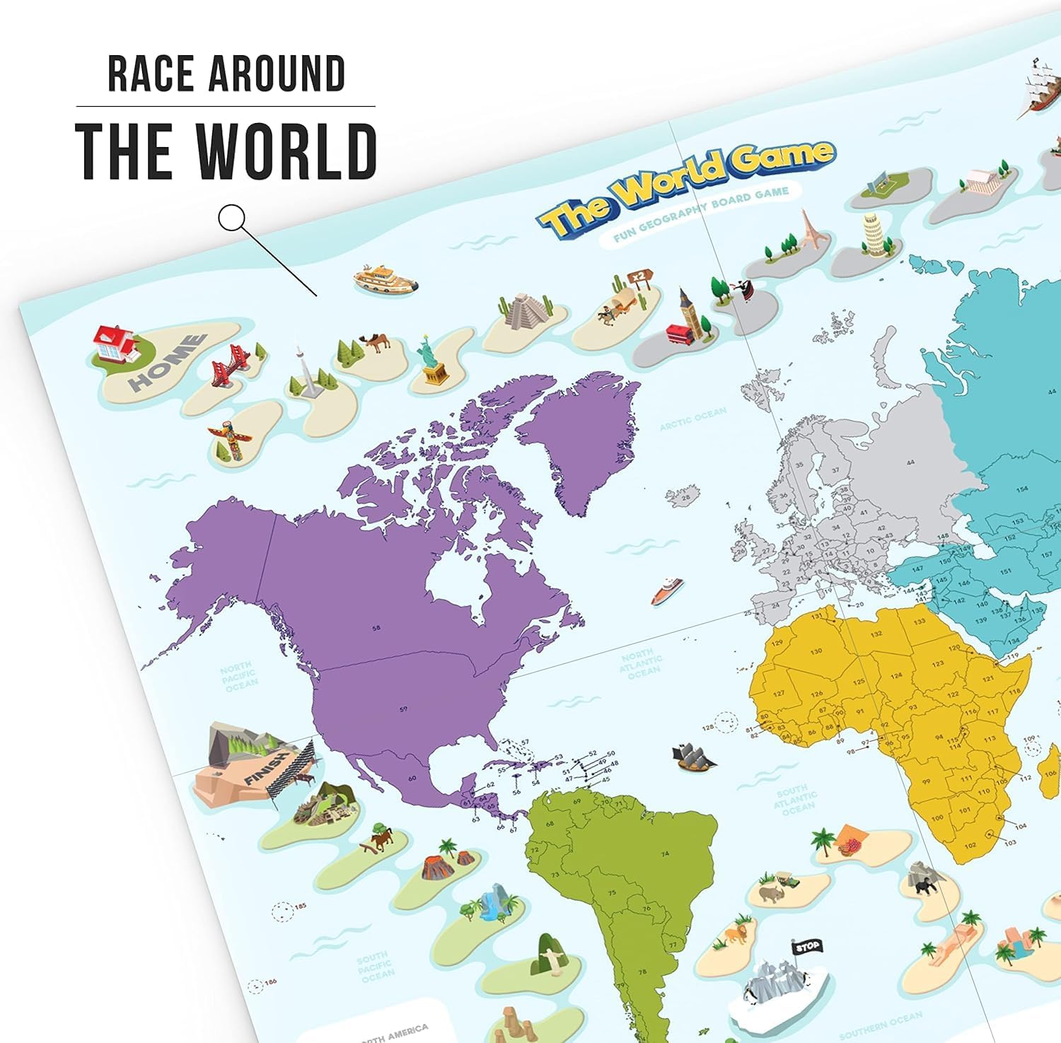 The World Game - Fun Geography Board Game - Educational Game for Kids & Adults - Cool Learning Gift Idea for Teenage Boys & Girls, 2-5 Players - Image 5