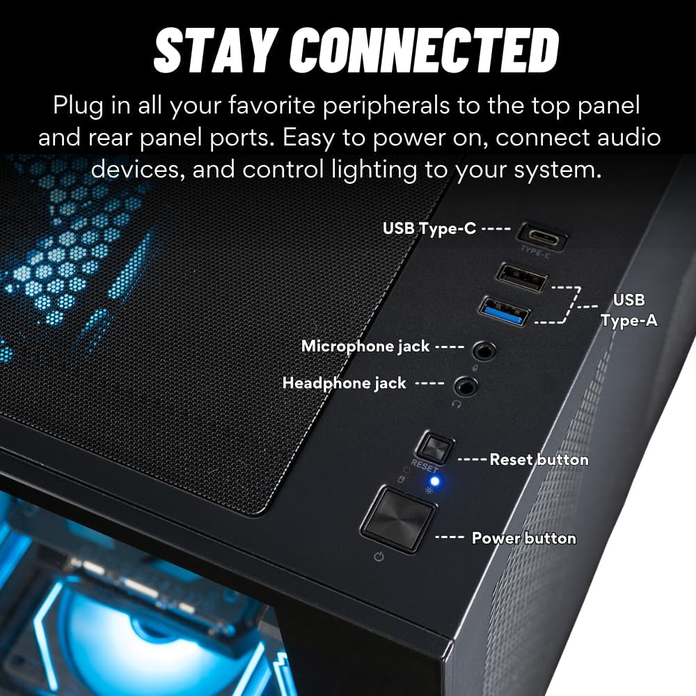 Panorama RTX 5080, 24-Core i9-14900KF, 32GB DDR5 RAM, 2TB Gen4 NVMe SSD, Liquid Cooled Gaming Desktop PC w/Windows 11 Pro, 3-Year Warranty, RGB Keyboard+Mouse, RJ45, Internal Wi-Fi 6E, 3X DP & HDMI - Image 6