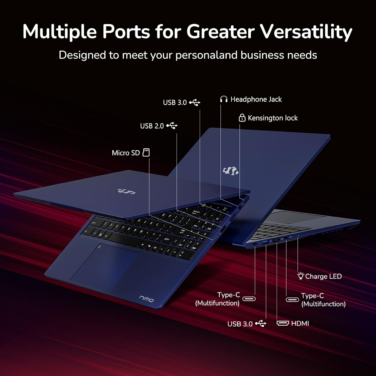 NIMO 15.6" IPS FHD-Gaming-Laptop, 8 Cores AMD Ryzen 7 6800H 32GB DDR5 RAM 1TB SSD (Beat Intel i7-12700H, Up to 4.7GHz) AMD Radeon 680M GPU-Computer with 100W Type-C Backlit Keyboard - Image 6
