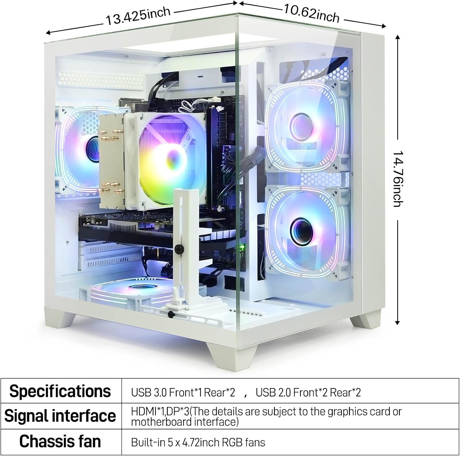 LXZ Gaming PC Desktop Core I7-14700KF, RTX 4070 12G, 32G DDR5 RAM, 1TB NVME SSD, WiFi 6 Prebuilt Tower Computer for Home and Office (White) - Image 8