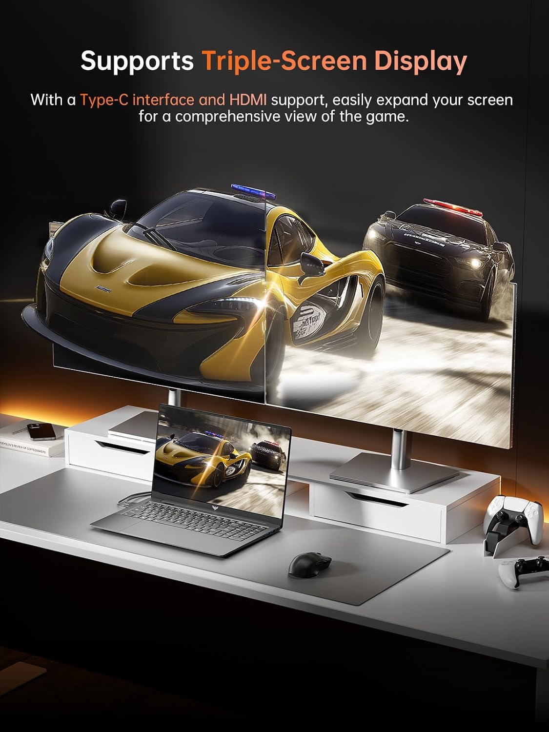 KAIGERR 2025 Laptop, Laptop Computer with AMD Ryzen 7 5000 Series (8C/16T, Up to 4.3GHz), 16GB RAM 512GB NVMe SSD Windows 11 Laptop, Radeon RX Vega 8 Graphics, WiFi 6, 53Wh Battery, Backlit KB - Image 8