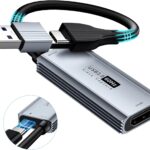 XIIXMASK USB 3.0 Video Capture Card with 100W PD - HDMI to USB/USB-C Capture Card 1440P 30fps & 1080P 60fps Video Capture Device for Streaming, Game Recording, Compatible for Quest 3, Switch, PS4/PS5