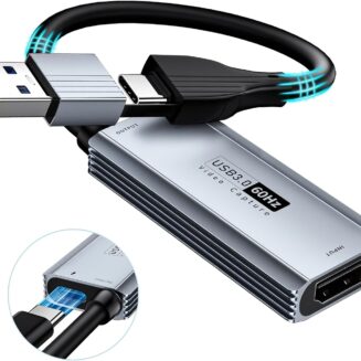 XIIXMASK USB 3.0 Video Capture Card with 100W PD - HDMI to USB/USB-C Capture Card 1440P 30fps & 1080P 60fps Video Capture Device for Streaming, Game Recording, Compatible for Quest 3, Switch, PS4/PS5