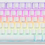 XVX M75 Wireless Gaming Mechanical Keyboard,75% Layout with Knob and IMD Topographic Keycaps,BT5.0/2.4GHz/USB-C,Hot Swappable Creamy Switches, Gasket Structure,RGB Backlit Keyboard for Win/Mac,White