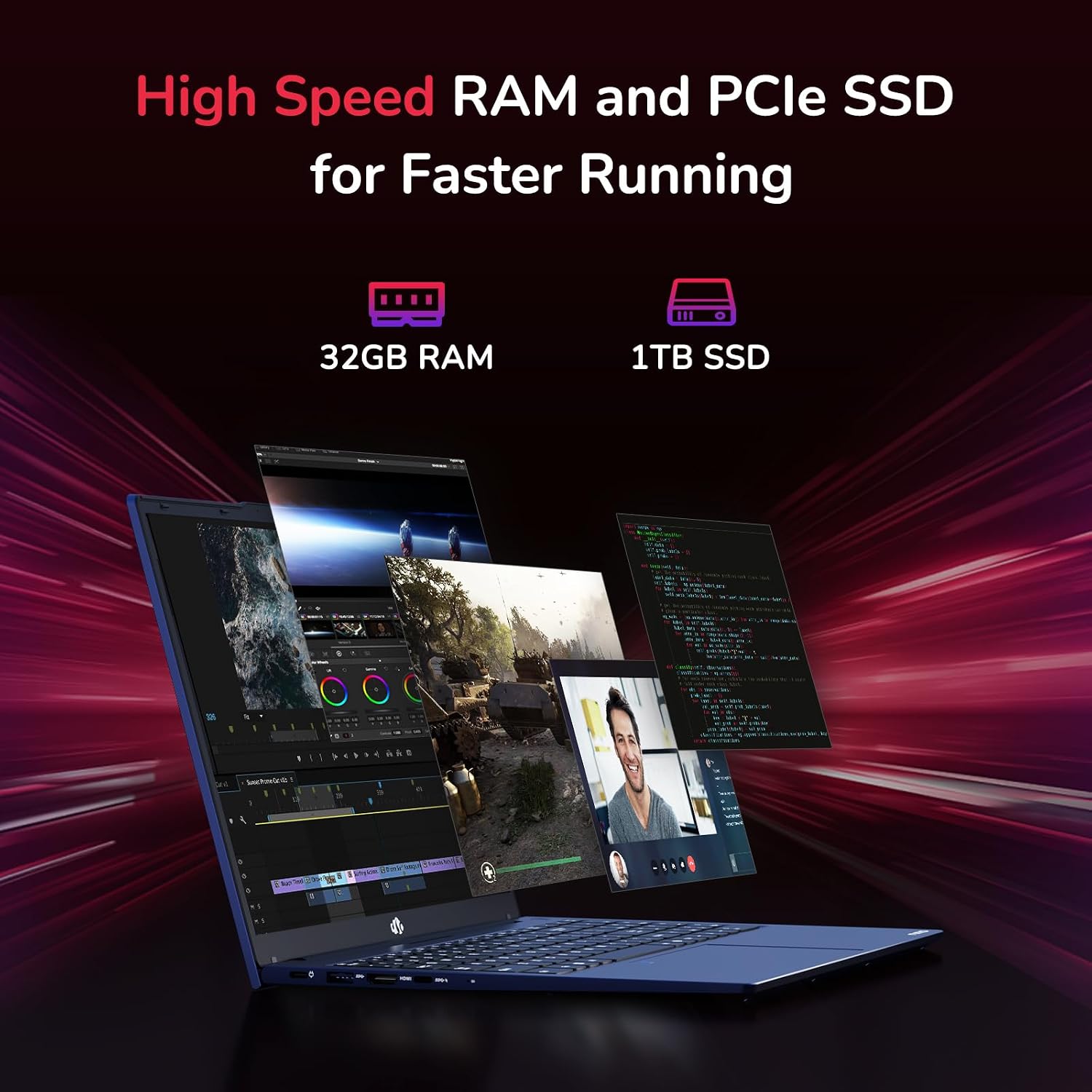 NIMO 15.6" IPS FHD-Gaming-Laptop, 8 Cores AMD Ryzen 7 6800H 32GB DDR5 RAM 1TB SSD (Beat Intel i7-12700H, Up to 4.7GHz) AMD Radeon 680M GPU-Computer with 100W Type-C Backlit Keyboard - Image 7