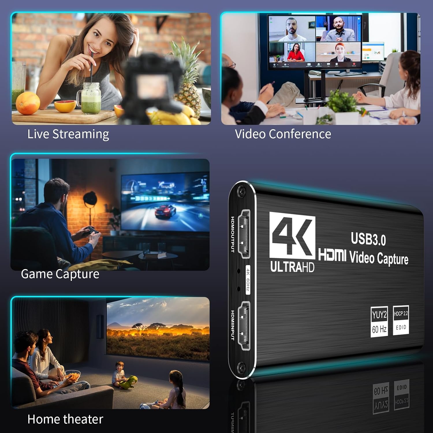 XIIXMASK USB 3.0 HDMI Capture Card, 1080P 60FPS Capture, 4K Pass-Through - Image 8