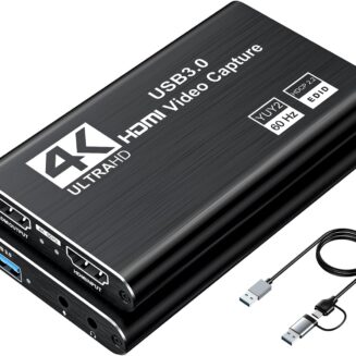 XIIXMASK USB 3.0 HDMI Capture Card, 1080P 60FPS Capture, 4K Pass-Through