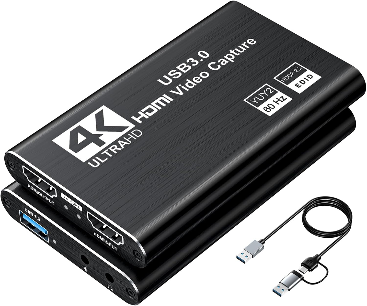 XIIXMASK USB 3.0 HDMI Capture Card, 1080P 60FPS Capture, 4K Pass-Through