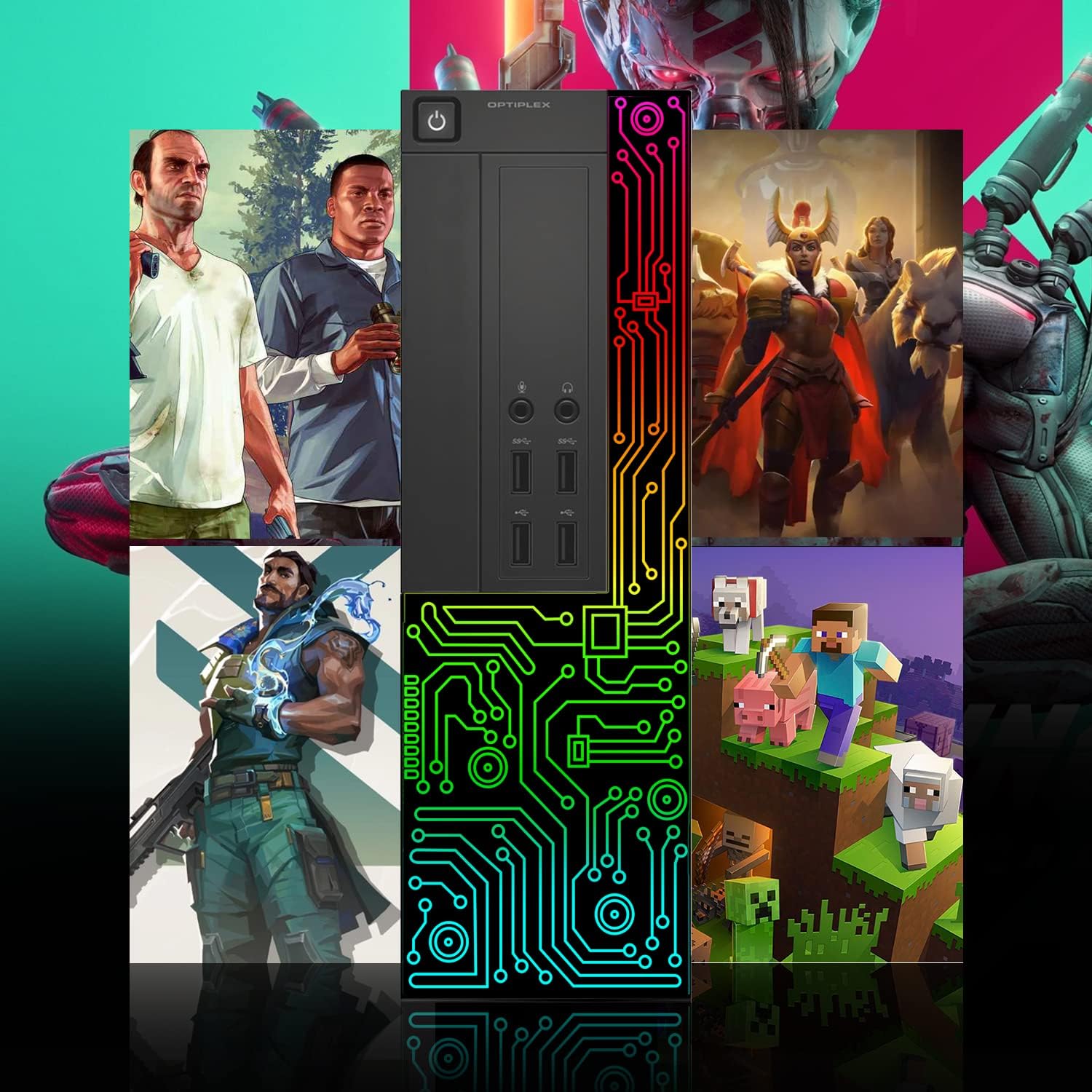 Dell Gaming OptiPlex Desktop RGB Computer PC, Intel Core i7, GeForce GT 1030 2GB GDDR5, 16GB RAM, 512GB SSD, 24 Inch HDMI Monitor, Keyboard Mouse and Headset, WiFi, Windows 11 Pro (Renewed) | Gaming Computer PC, i7 up to 3.6GHz,WiFi, ARGB, 4K Support,HDMI,DVI,Windows 11 Pro, Home or Office PC - Image 5