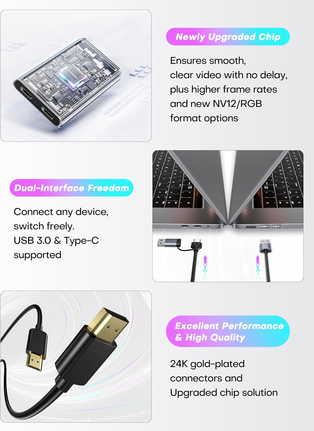 XIIXMASK USB 3.0 HDMI Capture Card, 4K60FPS Capture with Pass-Through - Image 7