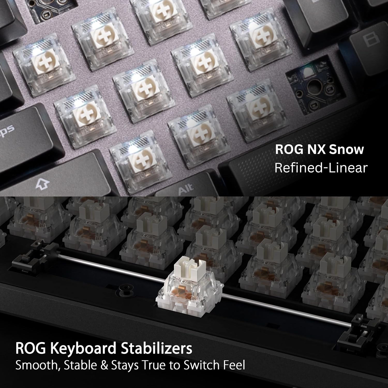 ASUS ROG Strix Scope II 96 Wireless Mechanical Gaming Keyboard – 96% Full-Size, Tri-Mode Connectivity, Hot Swappable Pre-lubed ROG NX Snow Linear Switches, PBT Keycaps, RGB, PC/Mac Support-Black - Image 5