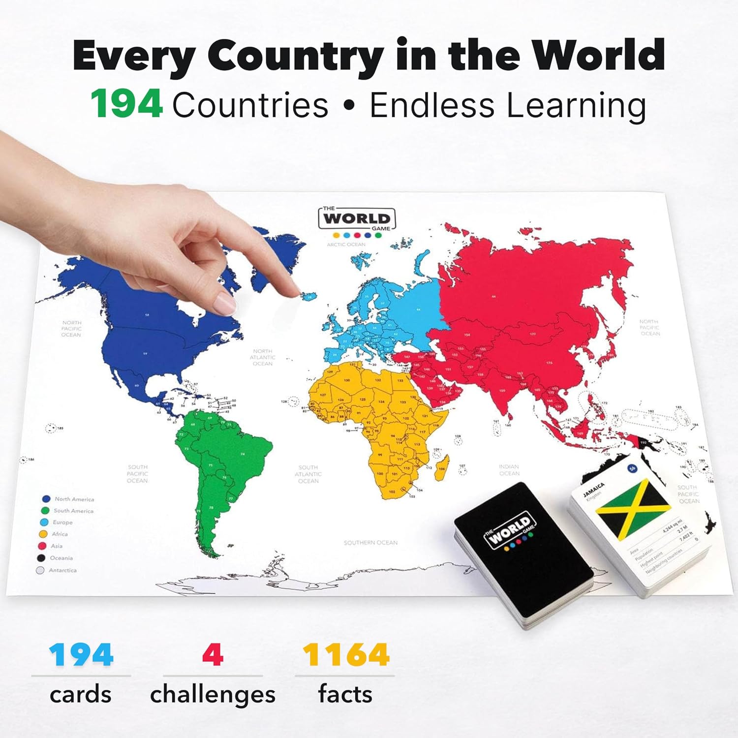The World Game - Geography Card Game - Educational Games for Kids, Family and Adults - Cool Learning Gift Idea for Teenage Boys & Girls 8-12 with Map - Image 5