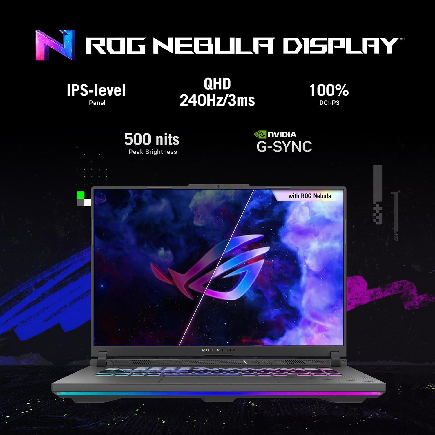 ASUS ROG Strix G16 (2024) Gaming Laptop, 16” ROG Nebula Display 16:10 QHD 240Hz, NVIDIA® GeForce RTX™ 4070, Intel® Core™ i9-14900HX, 16GB DDR5-5600, 1TB PCIe Gen4 SSD, Wi-Fi 6E, Win 11, G614JIR-AS94 - Image 4