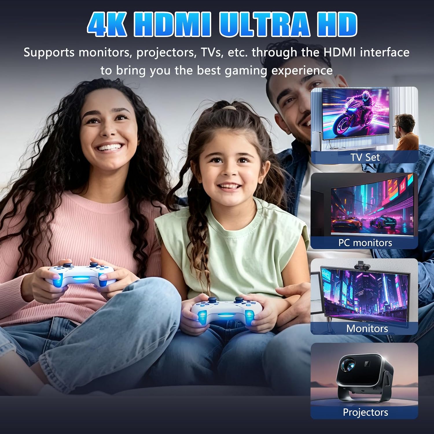 2026 NEW Retro Gaming Console with 40,000+ Video Games, 23 Emulators, 128GB Game Stick 4K, Dual 2.4G Wireless Controllers, Plug & Play Video Games for TV, Retro TV Pixel Console, Gamestick - Image 6