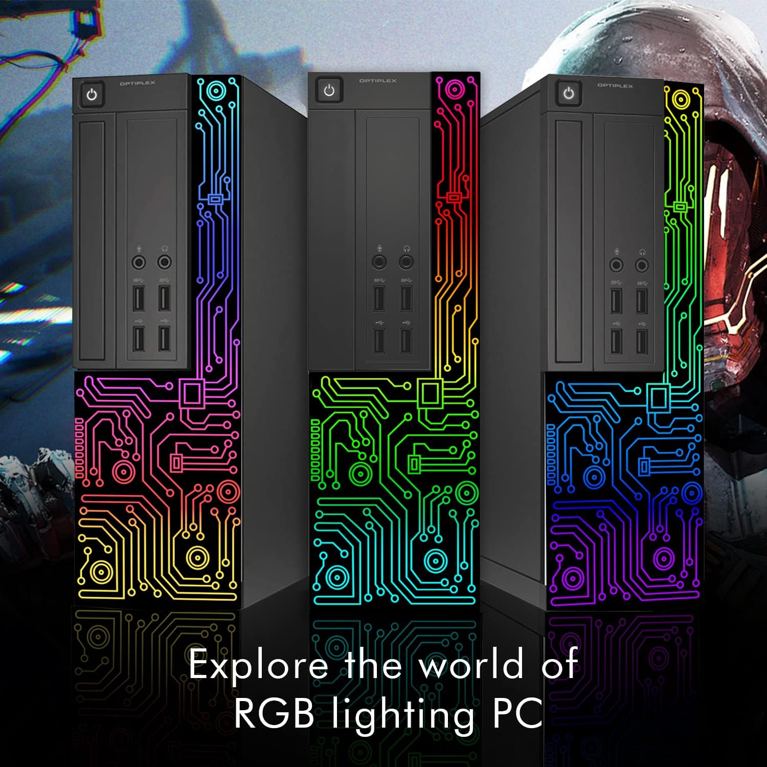 Dell Gaming OptiPlex Desktop RGB Computer PC, Intel Core i7, GeForce GT 1030 2GB GDDR5, 16GB RAM, 512GB SSD, 24 Inch HDMI Monitor, Keyboard Mouse and Headset, WiFi, Windows 11 Pro (Renewed) | Gaming Computer PC, i7 up to 3.6GHz,WiFi, ARGB, 4K Support,HDMI,DVI,Windows 11 Pro, Home or Office PC - Image 3