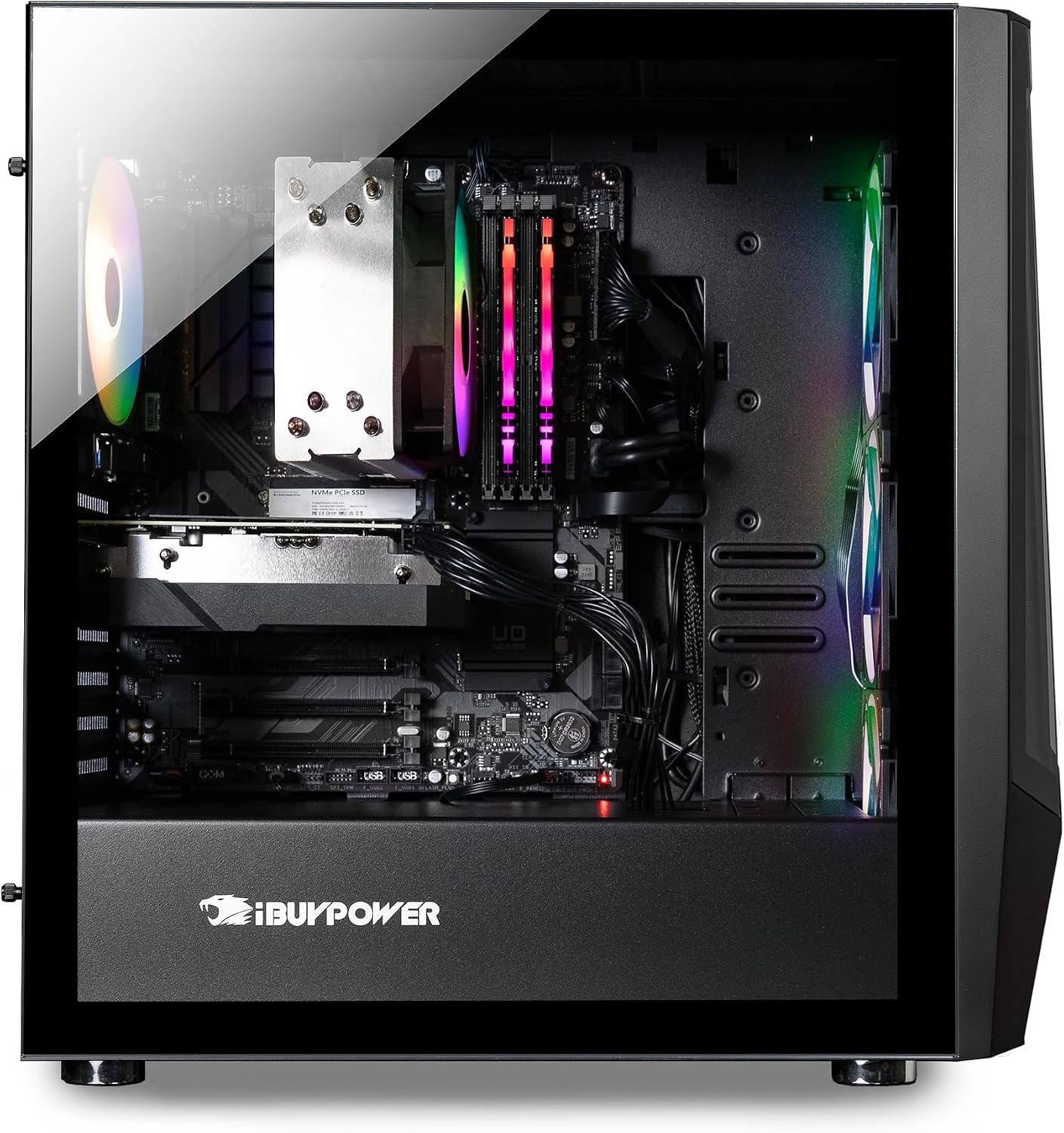 iBUYPOWER Trace 7 Mesh Gaming PC Computer Desktop TMA7N3501 (AMD Ryzen 7 5700, RTX 3050 6GB, 16GB DDR4 RGB 3200MHz (8x2), 1TB NVMe, WiFi Ready, Windows 11 Home Advanced) - Image 4