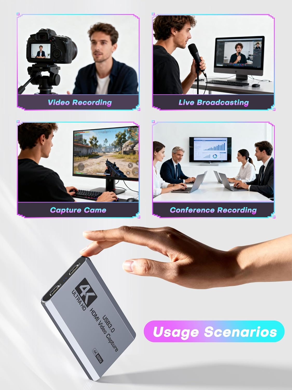 XIIXMASK USB 3.0 HDMI Capture Card, 4K60FPS Capture with Pass-Through - Image 8